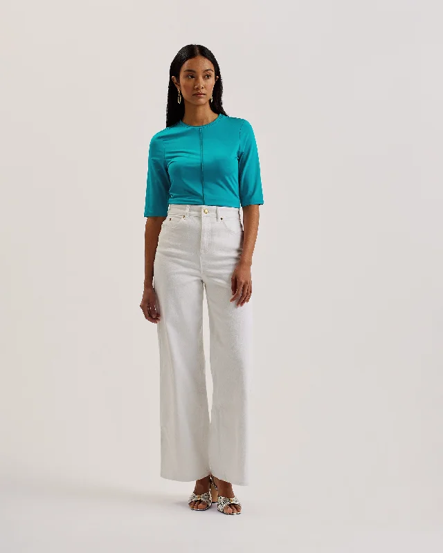 Weekend Savings Spree Laurre Slinky Short Sleeve Jersey Top Brt-Green