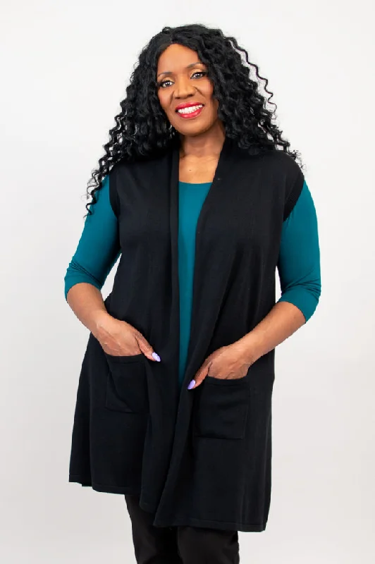 Year-End Sale Miranda Vest, Black, Bamboo Cotton