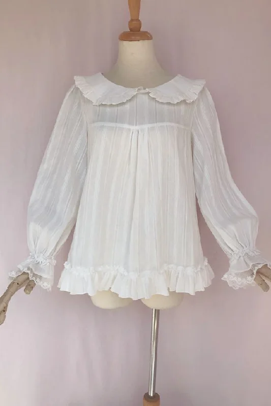Year-End Clearance Yilia~Sweet Lolita Cotton Long Sleeve Blouse