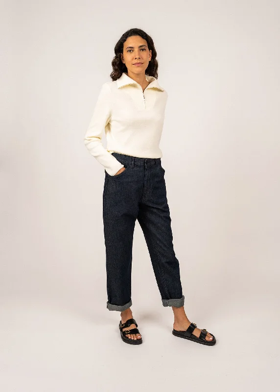 Deep Savings PASSERELLE - Cotton Trucker Sweater for Women (IVORY)