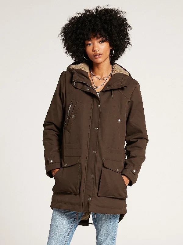 Closeout Walk On By 5K Parka Jacket - Dark Brown