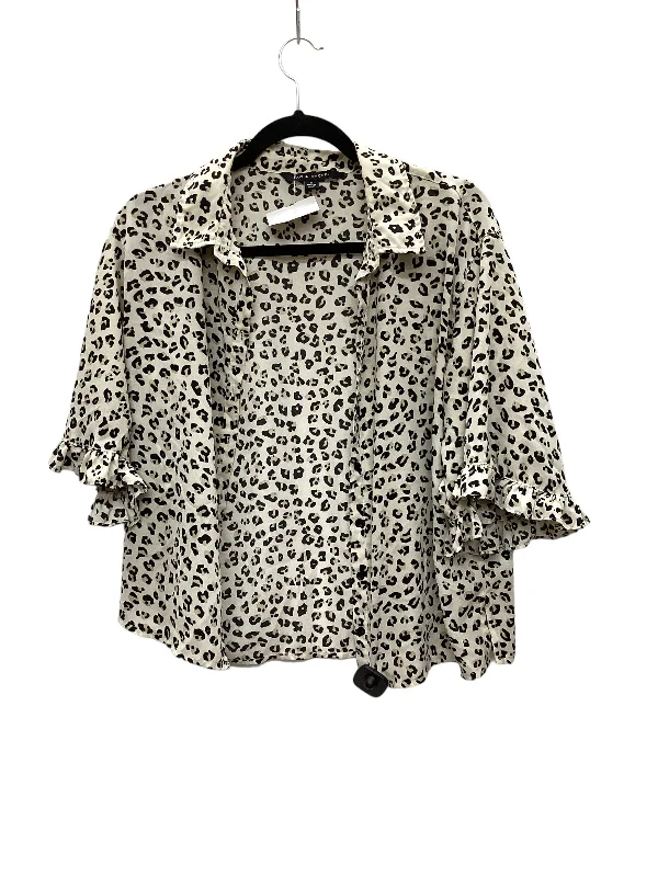 Big Deal Animal Print Top Short Sleeve Zac And Rachel, Size M