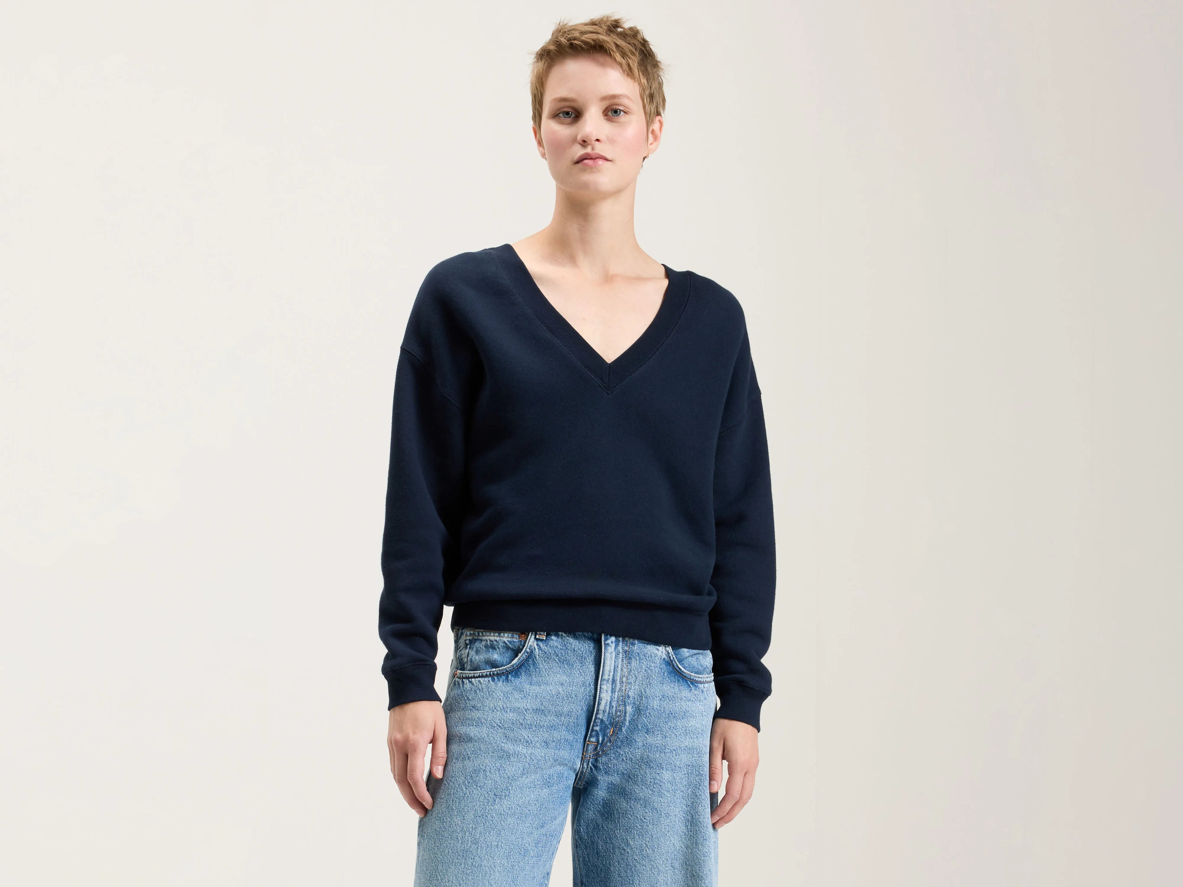 YEAR-End Sale Fellow v-neck sweatshirt (242 / W / NAVY)