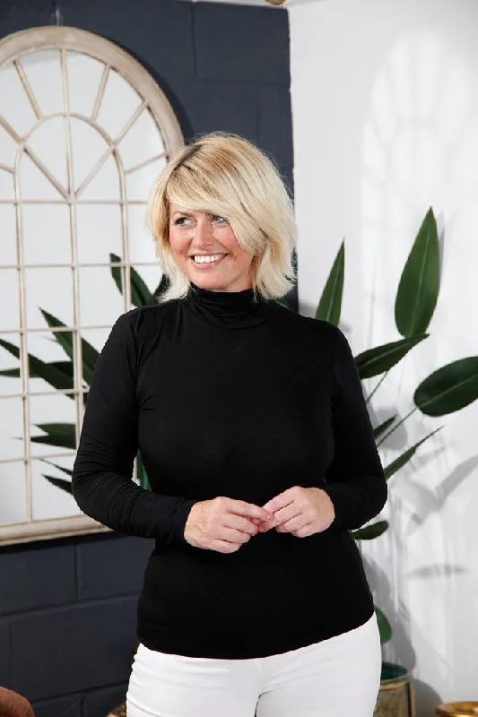 Price Break Black Turtleneck Top