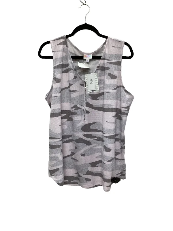 Weekend Savings Extravaganza Camouflage Print Top Sleeveless Lularoe, Size L