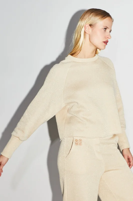 Price Fest Imprevu Beige Lurex Sweatshirt