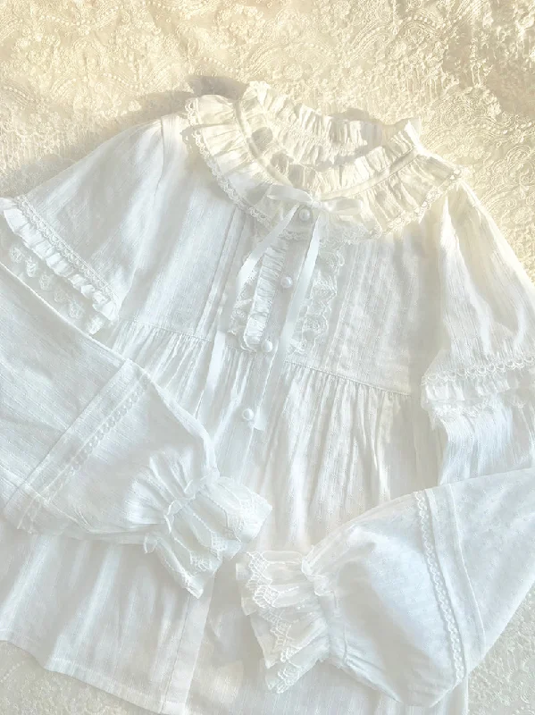 Lowest Price Yilia~Elegant Cotton Long-Sleeved Shirt