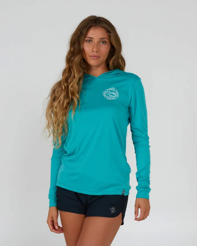 Weekend Savings Extravaganza Drawn In Circles Hood Sunshirt - Sea Green