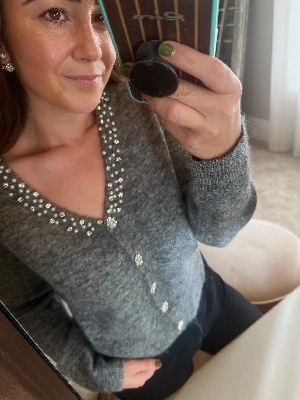 One-DAY Sale Embellished knitted cardigan