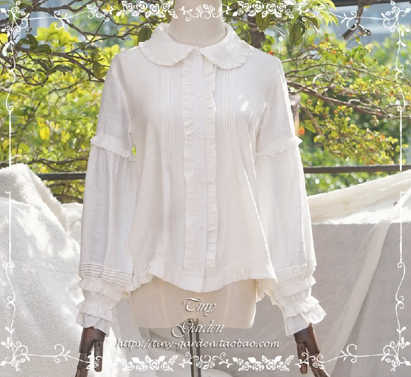 Weekend Bargains to Cherish Tiny Garden~Ballade~Elegant Lolita Winter Doll Collar Shirt Weekend Bargains to Cherish Tiny Garden~Ballade~Elegant Lolita Winter Doll Collar Shirt