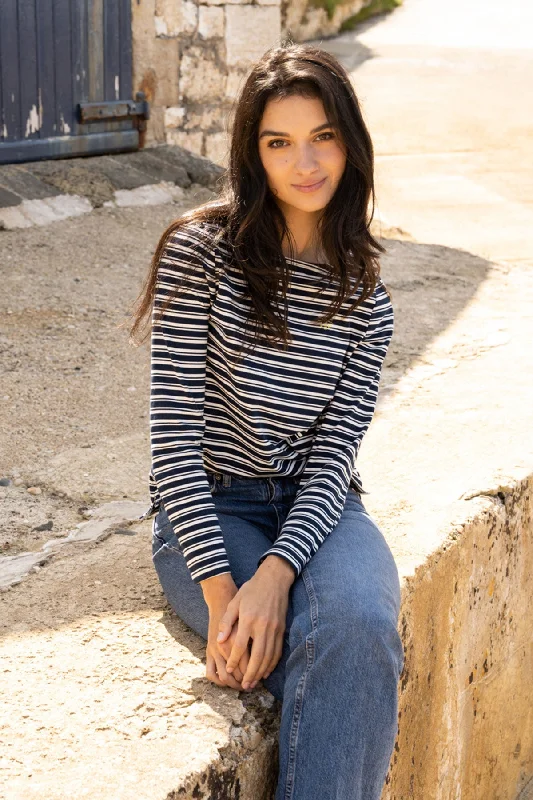 Markdowns Causeway Breton Top - Navy Stripe