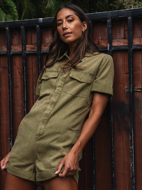 Friends and Family Sale Mechanicali Romper - Military