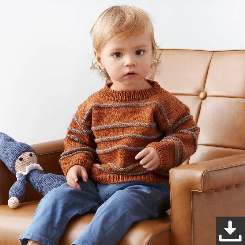 Special Offer Kinder Pullover mit Streifen Strickset - Lana Grossa (PDF)