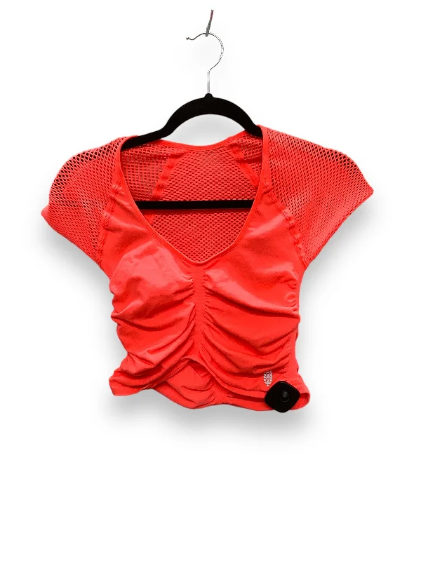 Fantastic Deals Orange Athletic Top Short Sleeve Free People, Size M