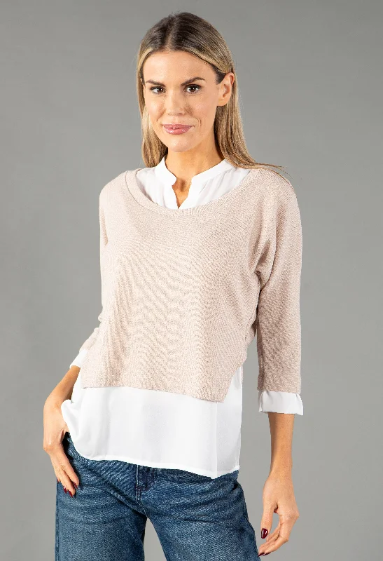 Closeout Deal 2 in 1 Look Knit Pullover