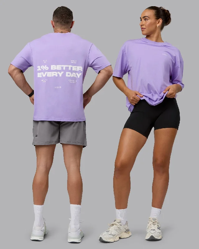 Final Markdown Unisex 1% Better Value Series FLXCotton Tee Oversize - Pale Lilac-White