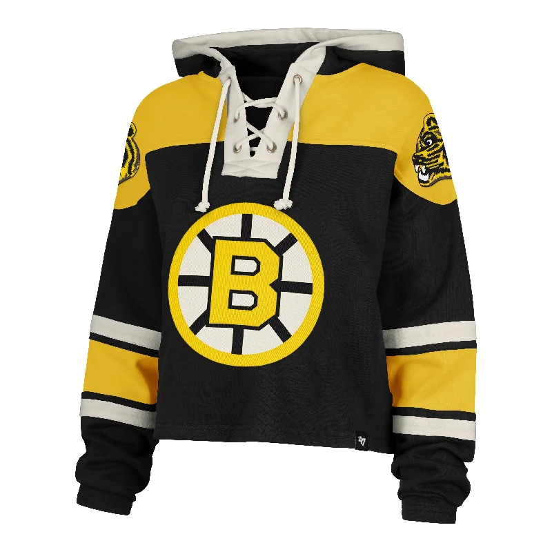 Savings Galore BOSTON BRUINS VINTAGE CROPPED SUPERIOR '47 LACER HOOD WOMENS