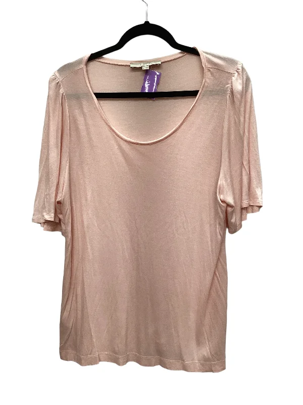 Fantastic Offers Pink Top Short Sleeve Basic Loft, Size Xl