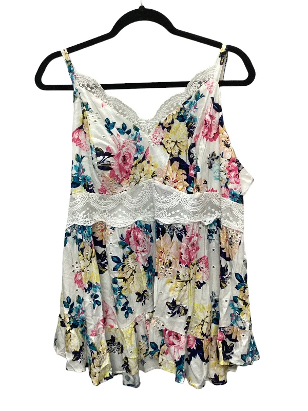 Must-Have Deals White & Yellow Top Sleeveless Torrid, Size L