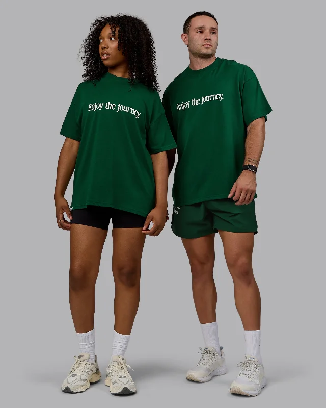 Unbeatable Prices Unisex Enjoy The Journey Heavyweight Tee Oversize - Deep Emerald-Off-White