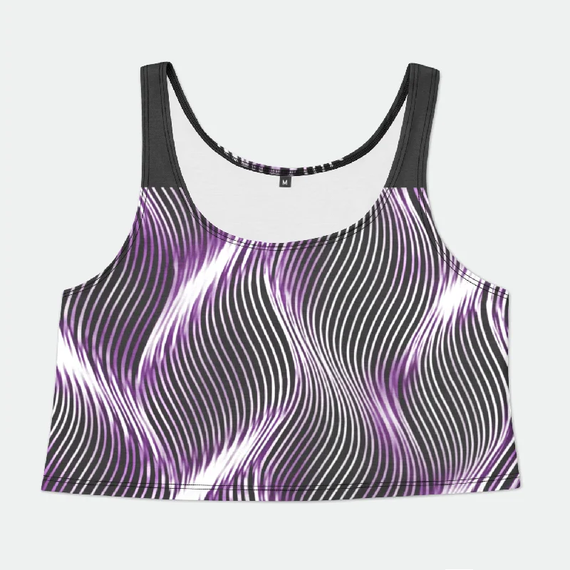 Overstock Sale TRP Twisted Patterns 04: Weaved Metal Waves 01-01 Designer Scoop Neck Cropped Tank Top