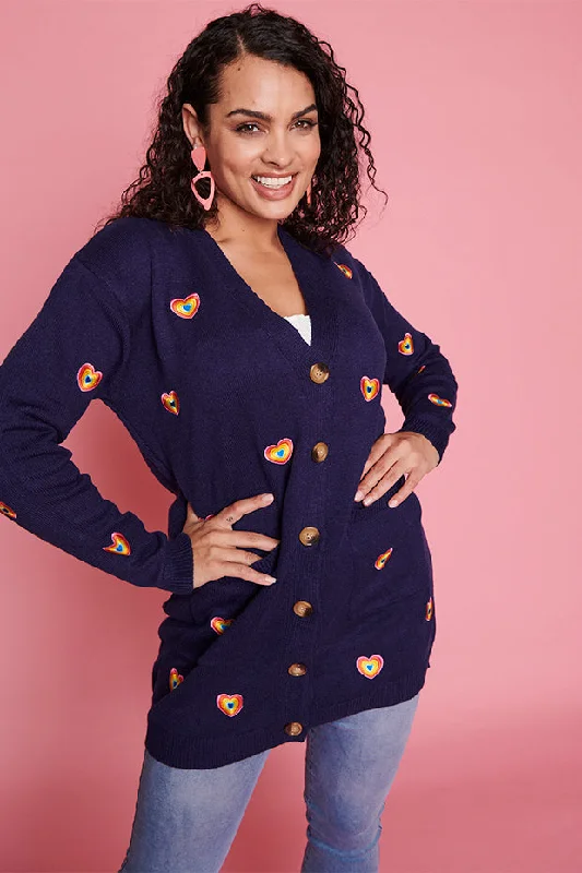 Weekend Deals That Sizzle Angela Navy Heart Cardi