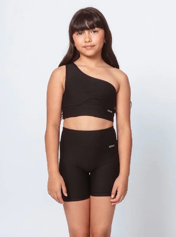 Crazy Deals Girls Solo Shoulder Top Black