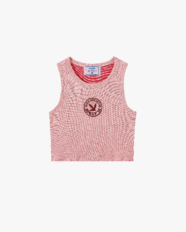 Huge Savings PLAYBOY CONTRAST RIBBED TANK TOP RED