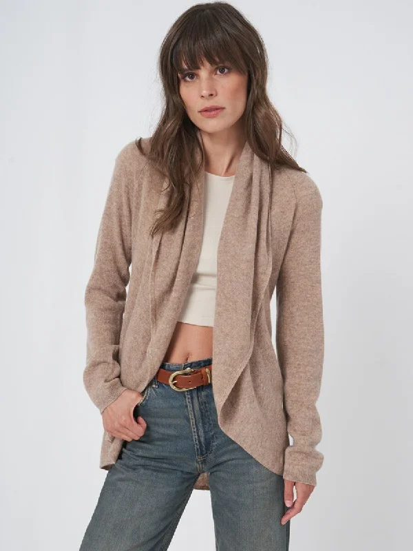 Steals and Deals Taupe Shawl Cashmere Cardigan