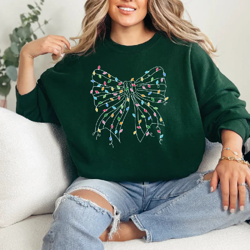 Weekend Shopping Extravaganza Lights in a Bow Graphic Sweatshirt