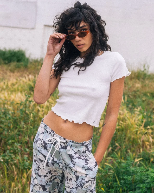 Final Markdown Lived in Lounge Knit Short Sleeve Top - Star White