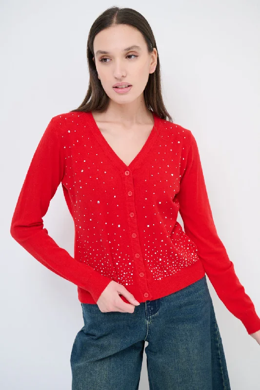 Weekend Bargains to Cherish Embellished v-neck button-up cardigan wholesale
