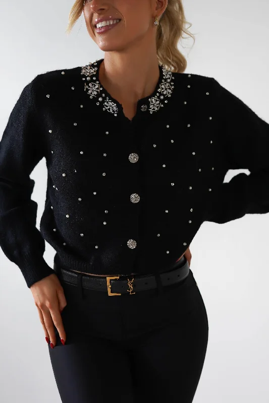 Weekend Deals to Make You Happy Chenna Embellished Cardigan | Black