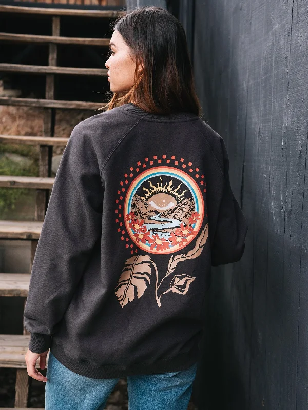 Price Rollback Stone Magic Boyfriend Crew Sweatshirt - Vintage Black