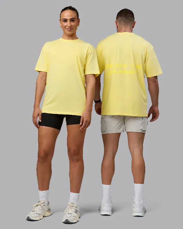 Shop and Save Unisex Enjoy the Journey Value Series FLXCotton Tee Oversize - Pale Yellow-Sundress