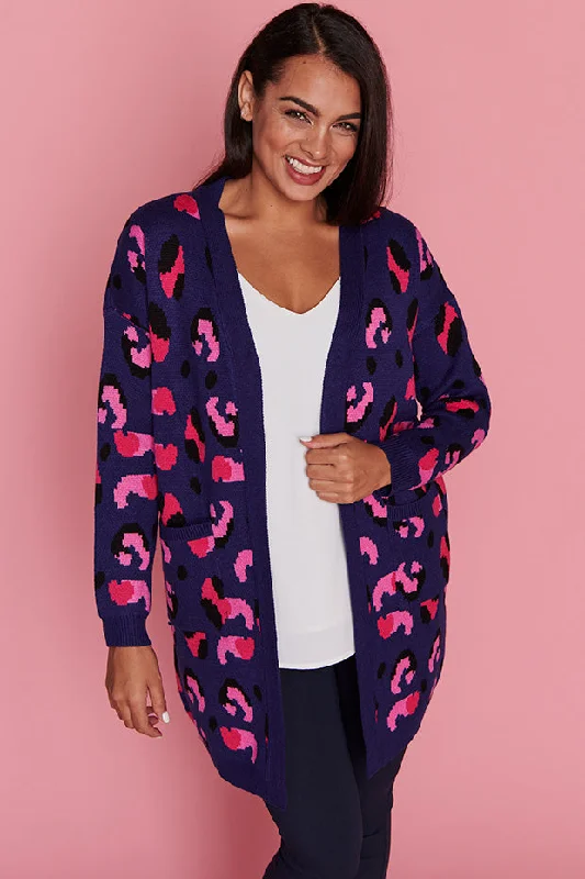 Weekend Discounts to Delight Lottie Navy Animal Cardigan