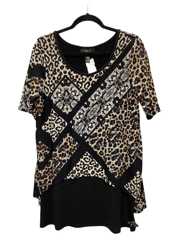 Weekend Deals to Make You Happy Leopard Print Top Short Sleeve Style And Co Collection Women, Size M Weekend Deals to Make You Happy Leopard Print Top Short Sleeve Style And Co Collection Women, Size M