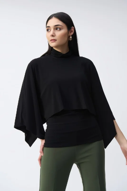 Bonus Savings Joseph Ribkoff Layered Style 3/4 Kimono Sleeve Turtle Neck Tunic Top 243020