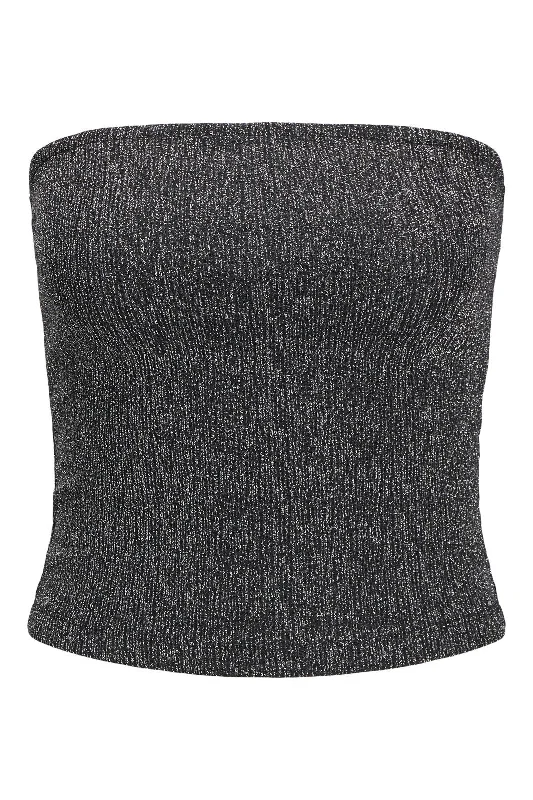 Don't Wait Jjxx - Jxsigga Glitter Bandeau Top - 4631918 Silver