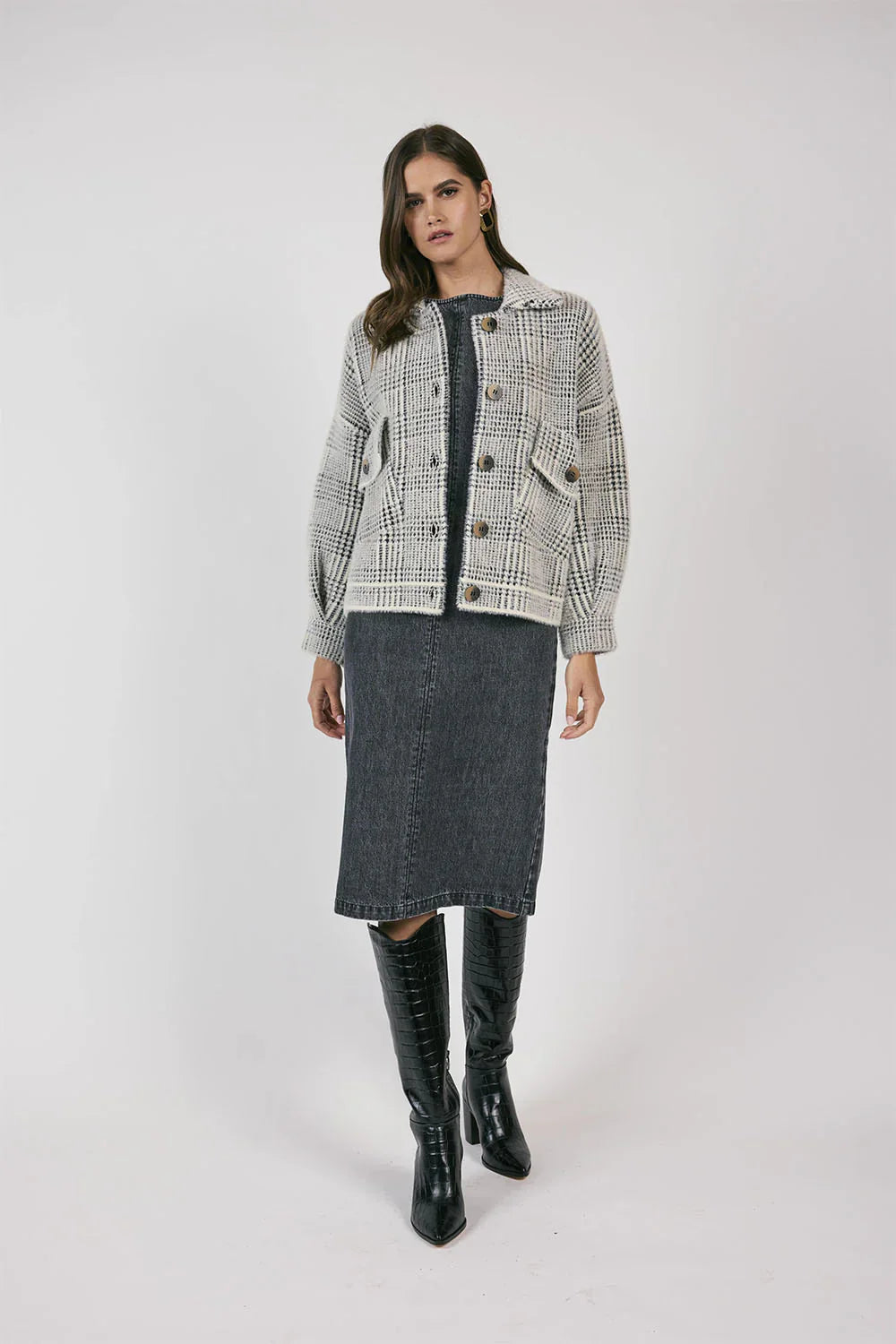 Year-End Clearance Cream Lola Plaid Jacket