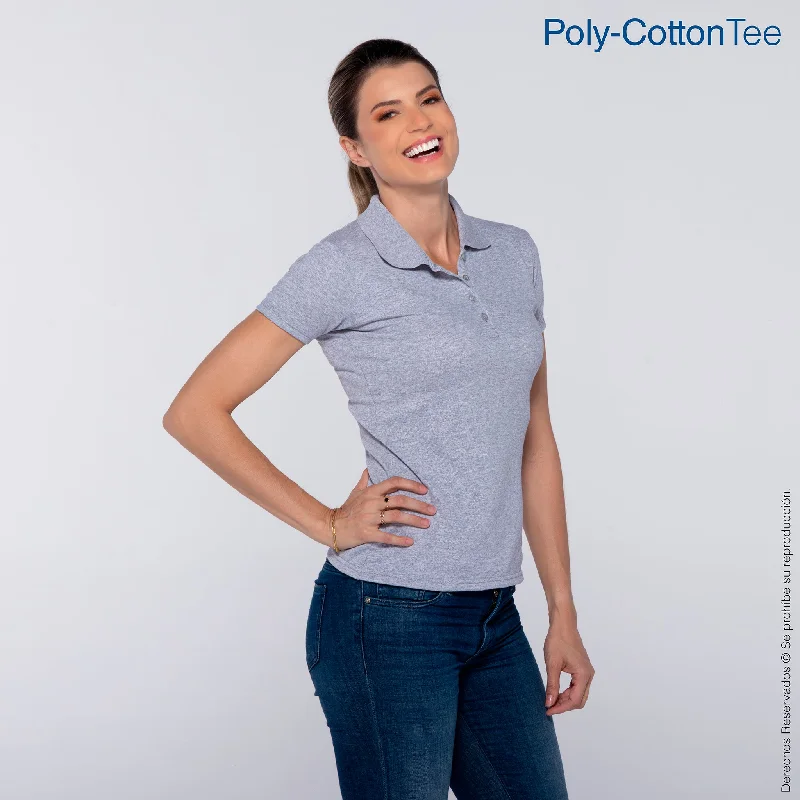 Weekend Specials to Relish Playera Tipo Polo Piqué con Silueta para Dama · 50% Algodón 50% Poliéster · Color Gris Jaspe