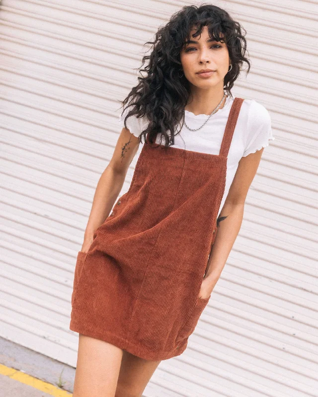 Time-Limited Offer Power Chord Dress - Chestnut Brown