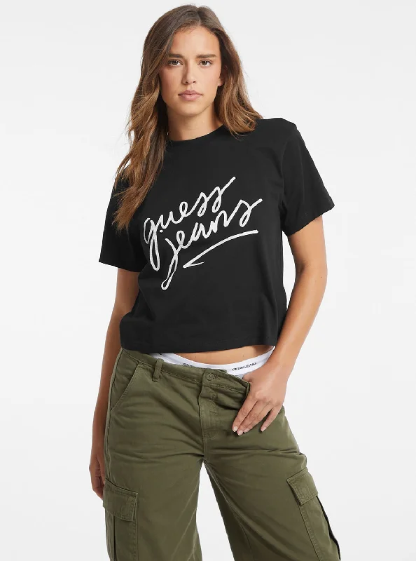 Don't Delay Guess Jeans Black Boxy Logo T-Shirt