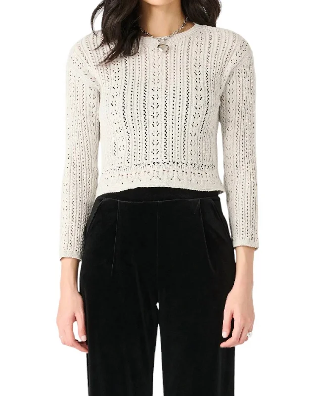 Weekend Specials to Grab Crocheted Shimmer Sweater In Silver
