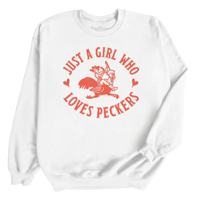 Crazy Deal Just a Girl Who Loves Peckers Sweatshirt