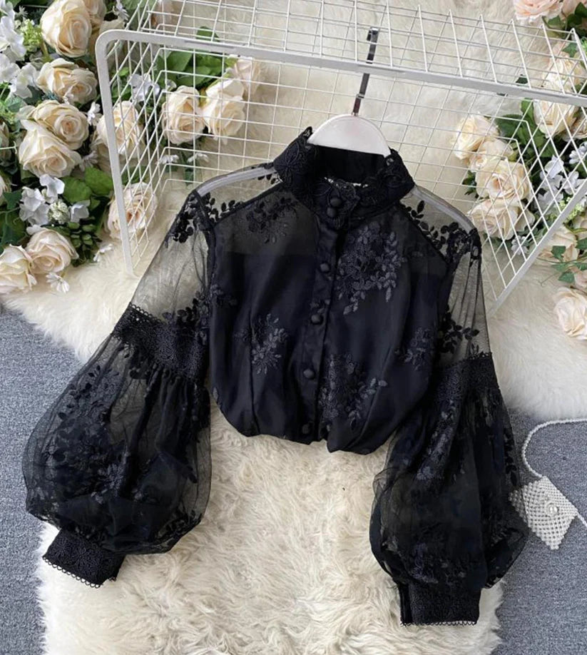 New Markdowns Stylish lace long sleeve tops        S2531