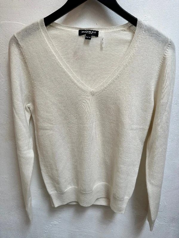 Shop Now Cream Organic Cashmere V-Neck Jumper