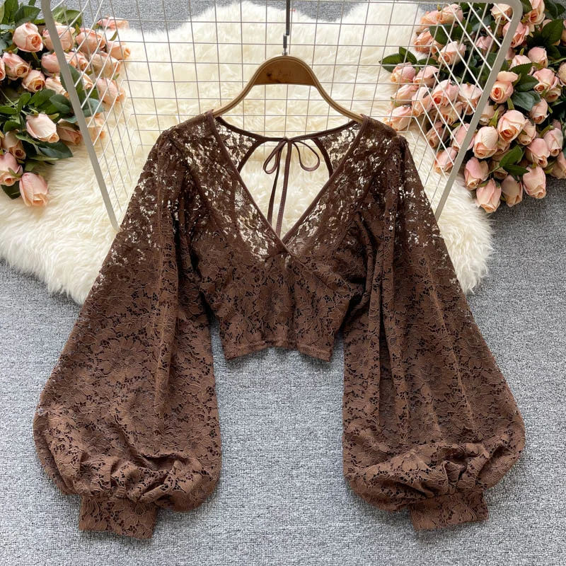 Weekend Savings Spectacular Cute lace long sleeve tops  S29