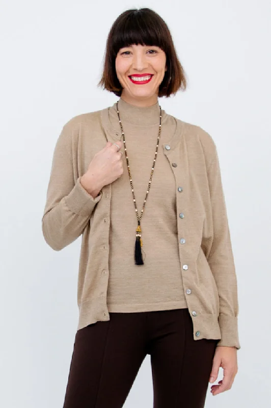 Weekend Bargains Await You Kitten Cardigan, Barley, Merino Wool