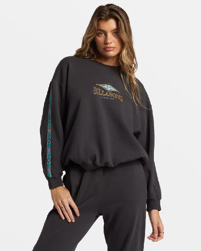 Clearance Sale Billabong Swipe Right Kendal Crew Sweatshirt-Black Sands